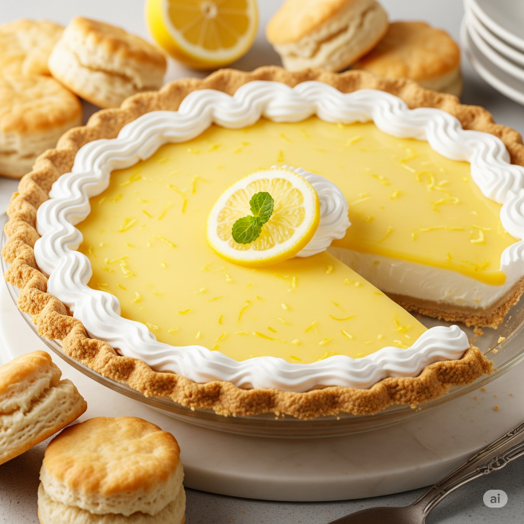 torta gelada de limão com biscoitos: