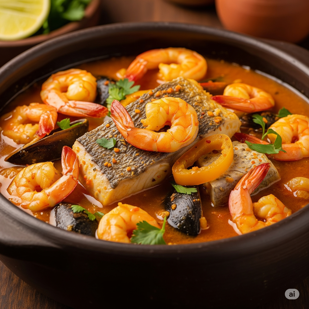 Moqueca de Peixe com Camarão