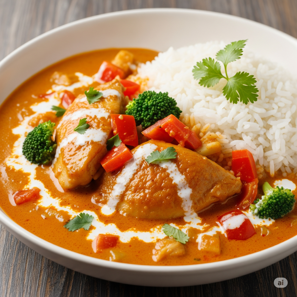 Frango ao Curry com Leite de Coco