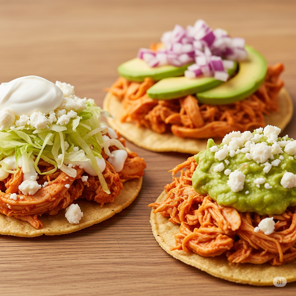 Tostada de Tinga de Frango