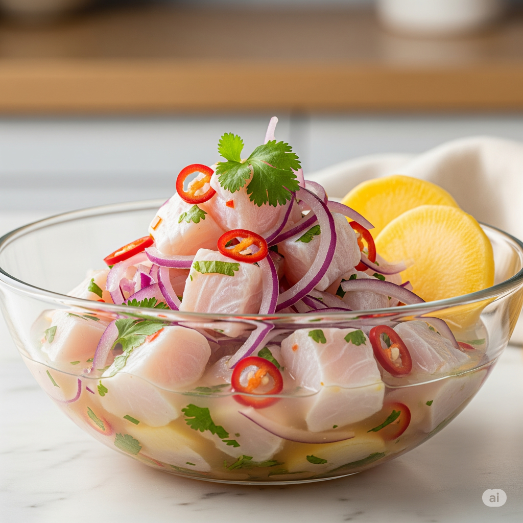 Ceviche Clássico de Peixe Branco (Peruano)