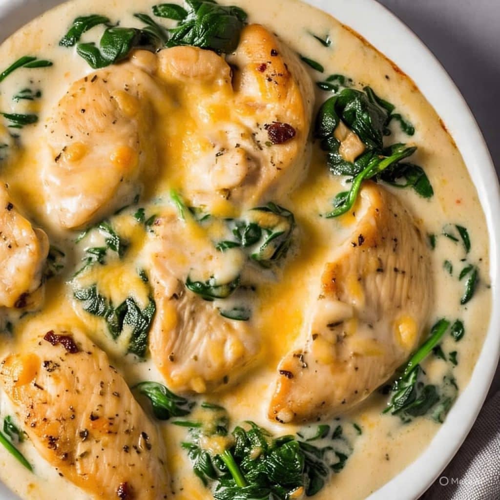  Frango Cremoso com Espinafre e Queijo