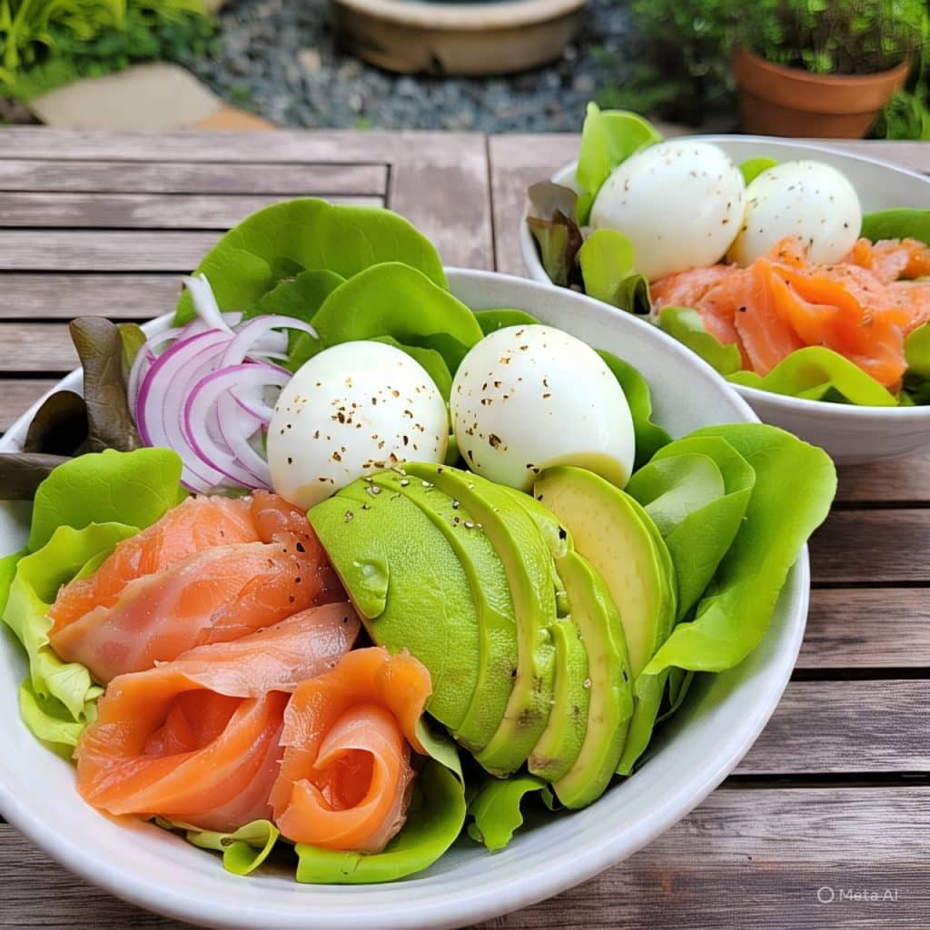 Bowl de Salmão Defumado com Abacate e Ovos