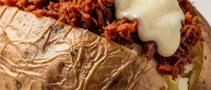 batata recheada com carne seca e catupiry: