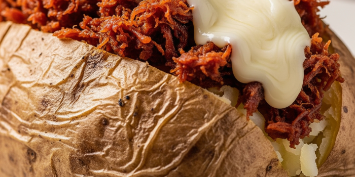 batata recheada com carne seca e catupiry: