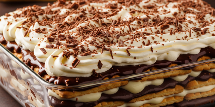 pavê de chocolate cremoso com leite condensado