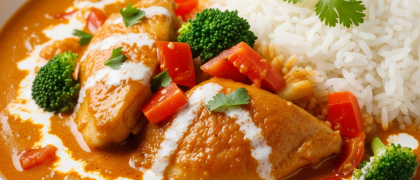 Frango ao Curry com Leite de Coco