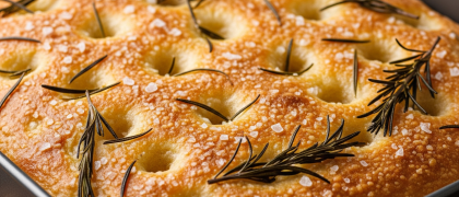 Focaccia com Alecrim e Sal Grosso