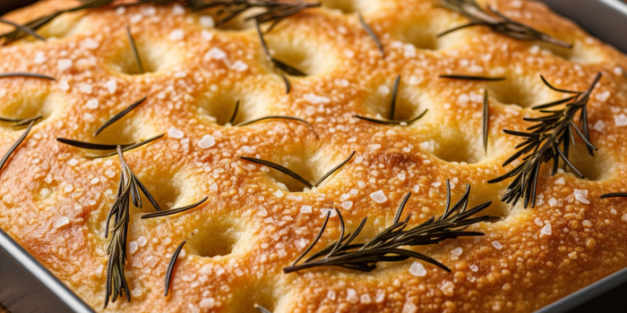 Focaccia com Alecrim e Sal Grosso