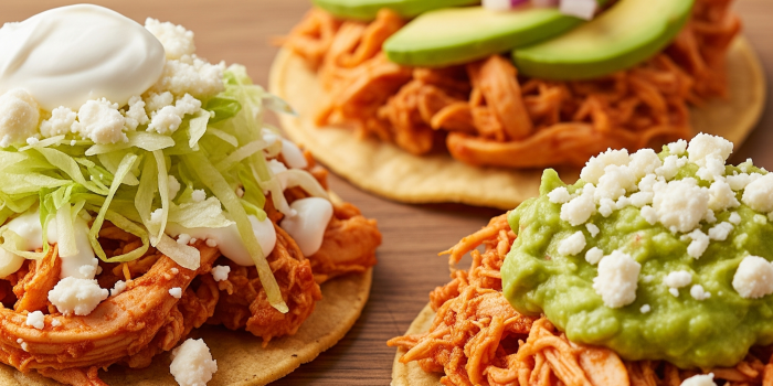 Tostada de Tinga de Frango