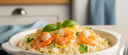 Risoto de Camarão e Limão Siciliano