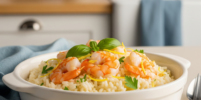 Risoto de Camarão e Limão Siciliano