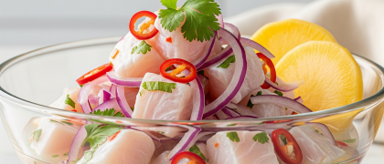 Ceviche Clássico de Peixe Branco (Peruano)