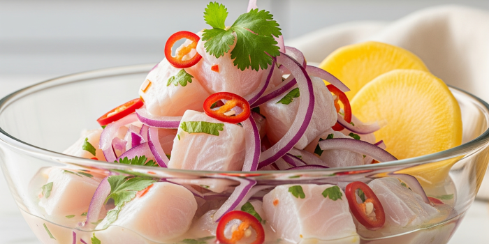 Ceviche Clássico de Peixe Branco (Peruano)