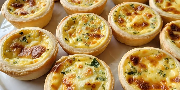 Mini Quiches de Alho-Poró e Queijo
