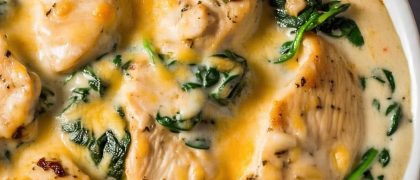  Frango Cremoso com Espinafre e Queijo