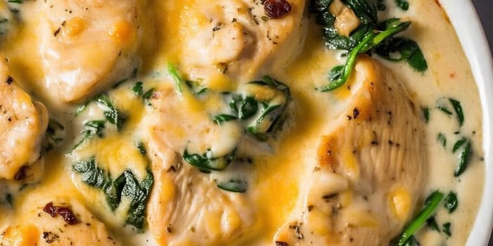  Frango Cremoso com Espinafre e Queijo
